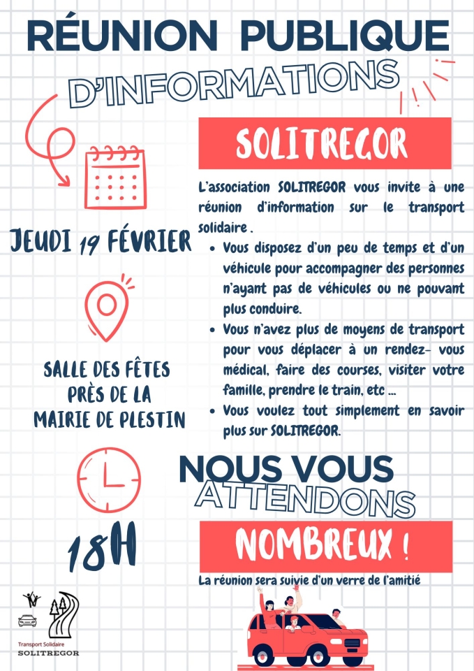  Réunion d’information – Transport Solidaire SOLITREGOR